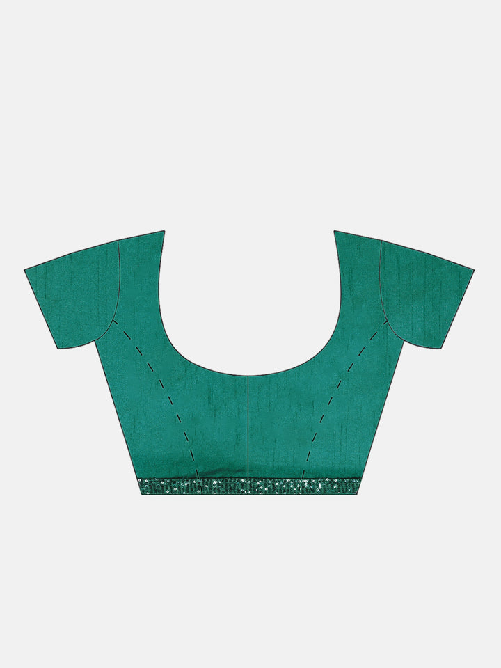 Deep Green Bling Lycra Ruffled Saree with Festive Layering & Sequence Sheet Embroidery