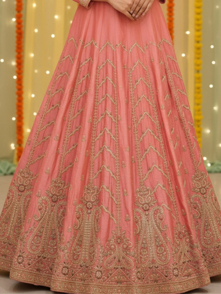 Sequinned Kurta Gharara Set with Zardozi Embroidered Kalis, Paisleys & Scalloped Dupatta