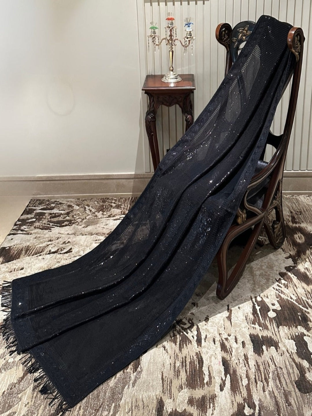 Elegant Black Georgette Saree