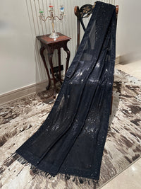 Elegant Black Georgette Saree