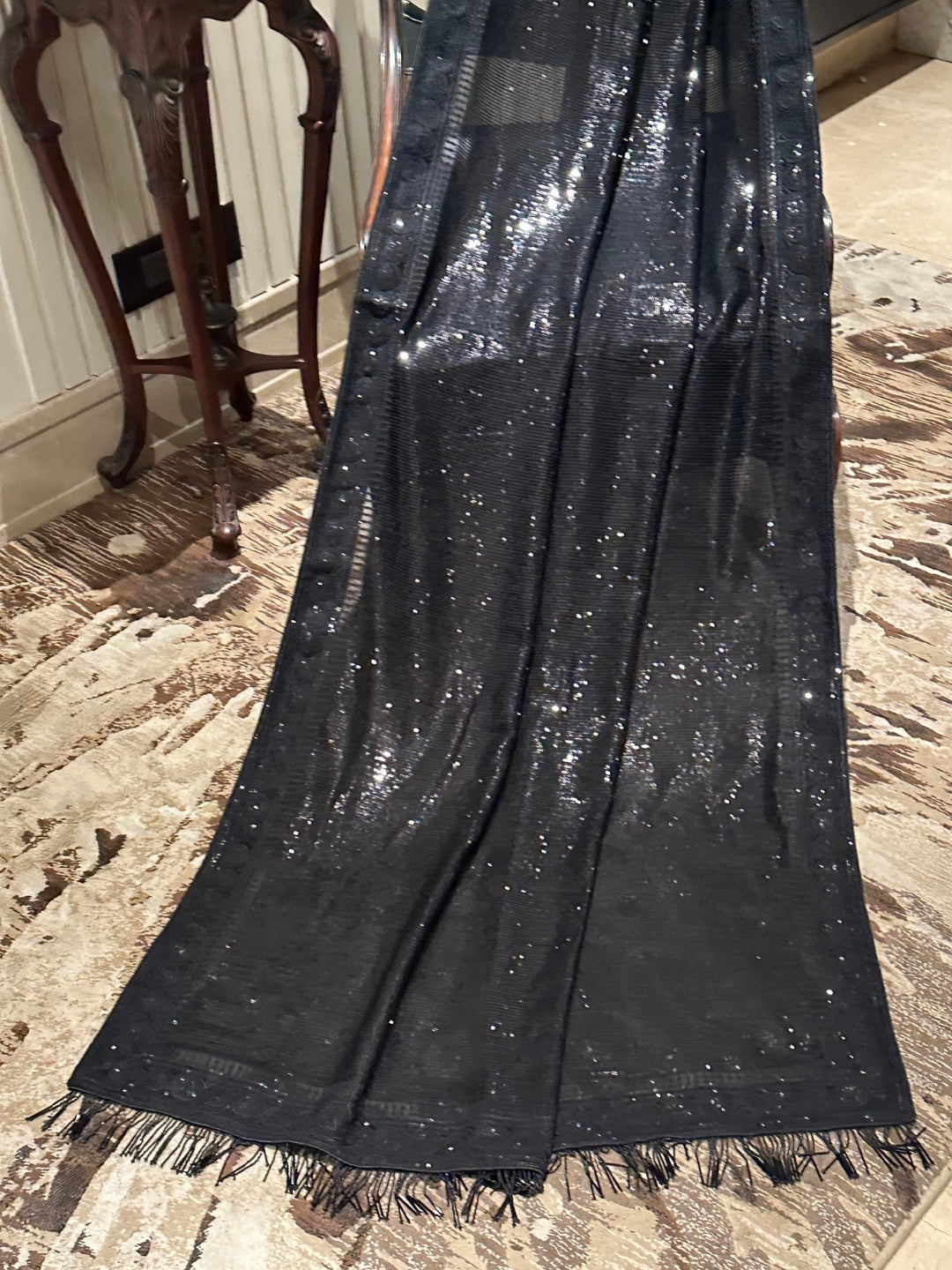 Elegant Black Georgette Saree