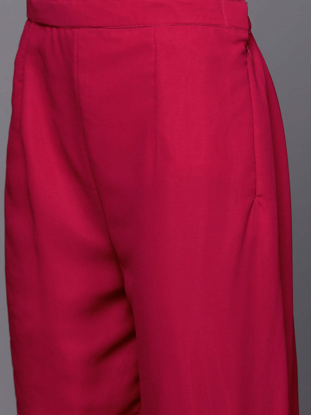 Fuchsia Resham Embroidery Peplum Layered Sharara Set
