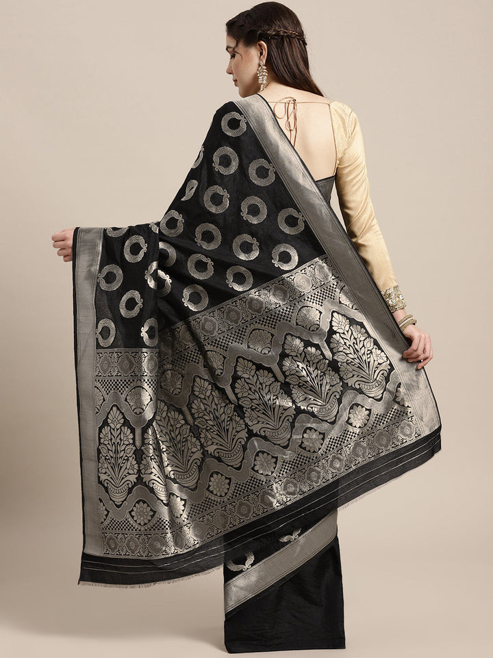 Mysore Silk Saree with Jewelery Inspired Silver Zari Paisley Motifs