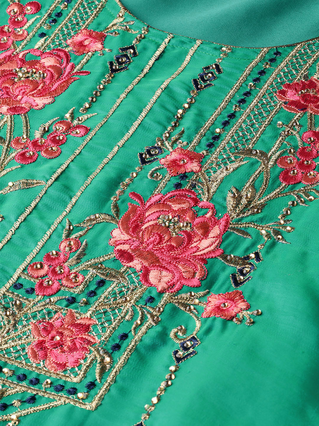 Embellished Kurta Sharara Set with Zari and Resham
