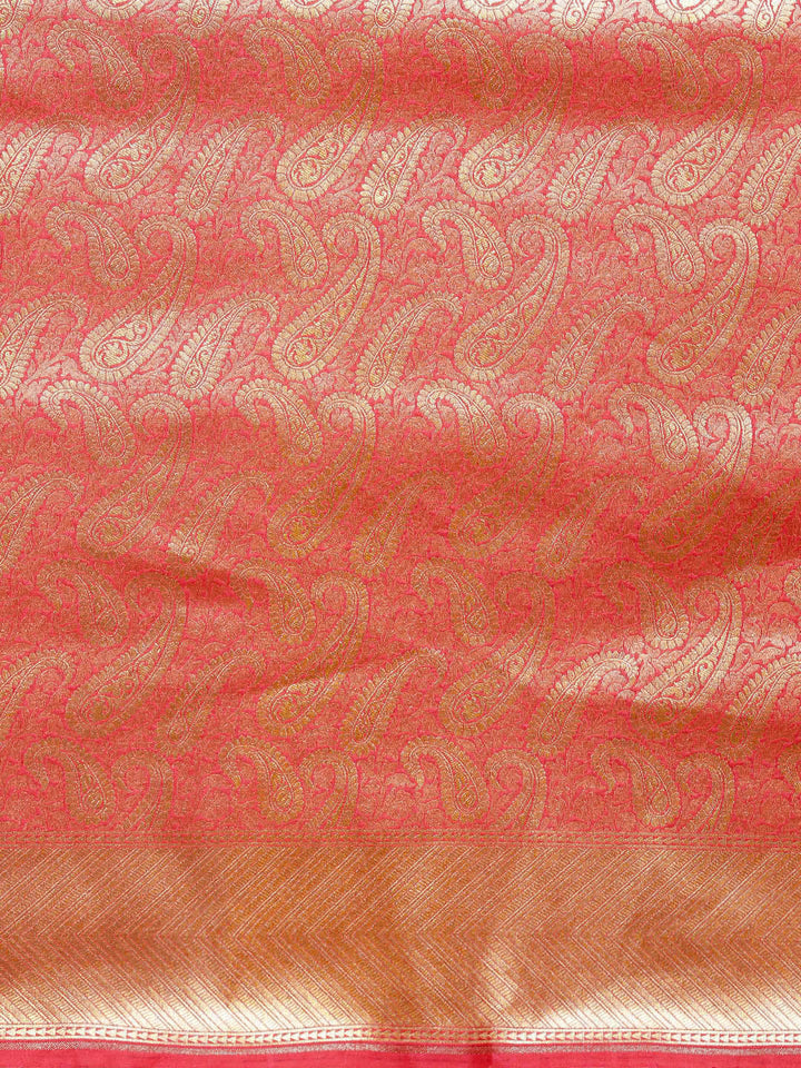 Kanjiwaram Silk Saree with Stylish Paisley Zari Weaving