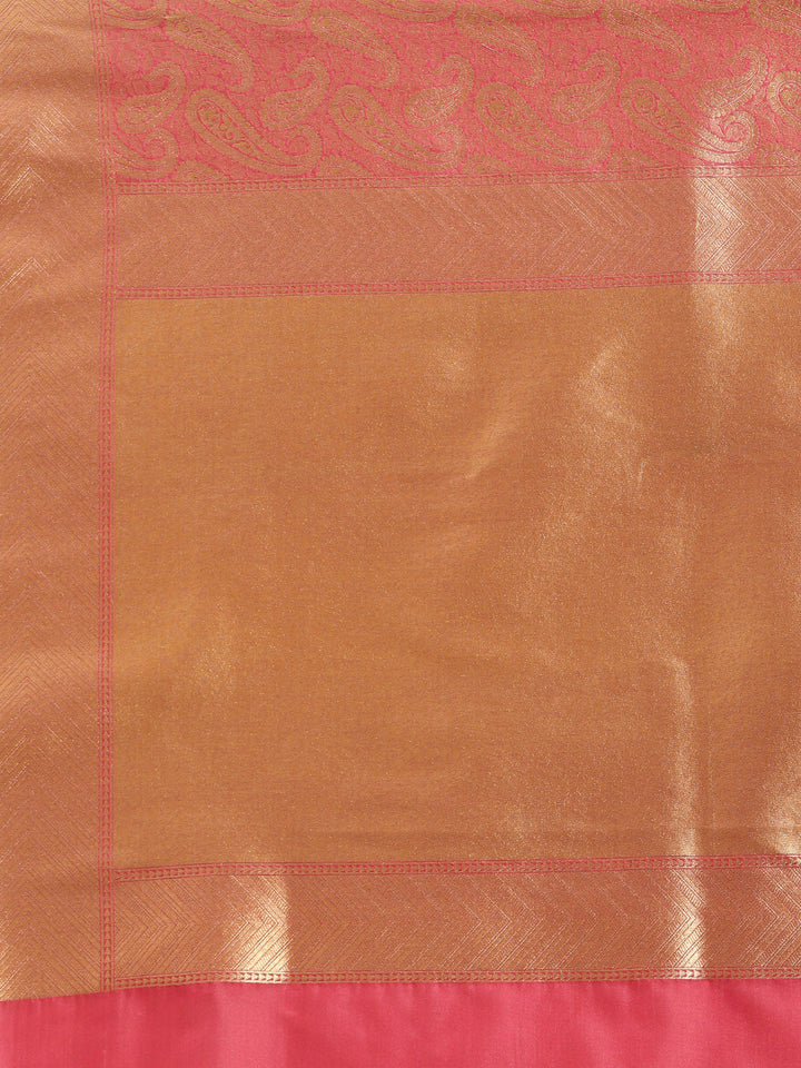 Kanjiwaram Silk Saree with Stylish Paisley Zari Weaving