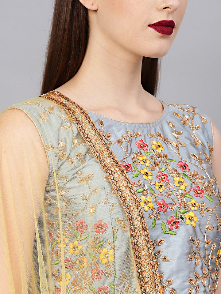 Resham Embroidered Lehenga Choli with Gota Work
