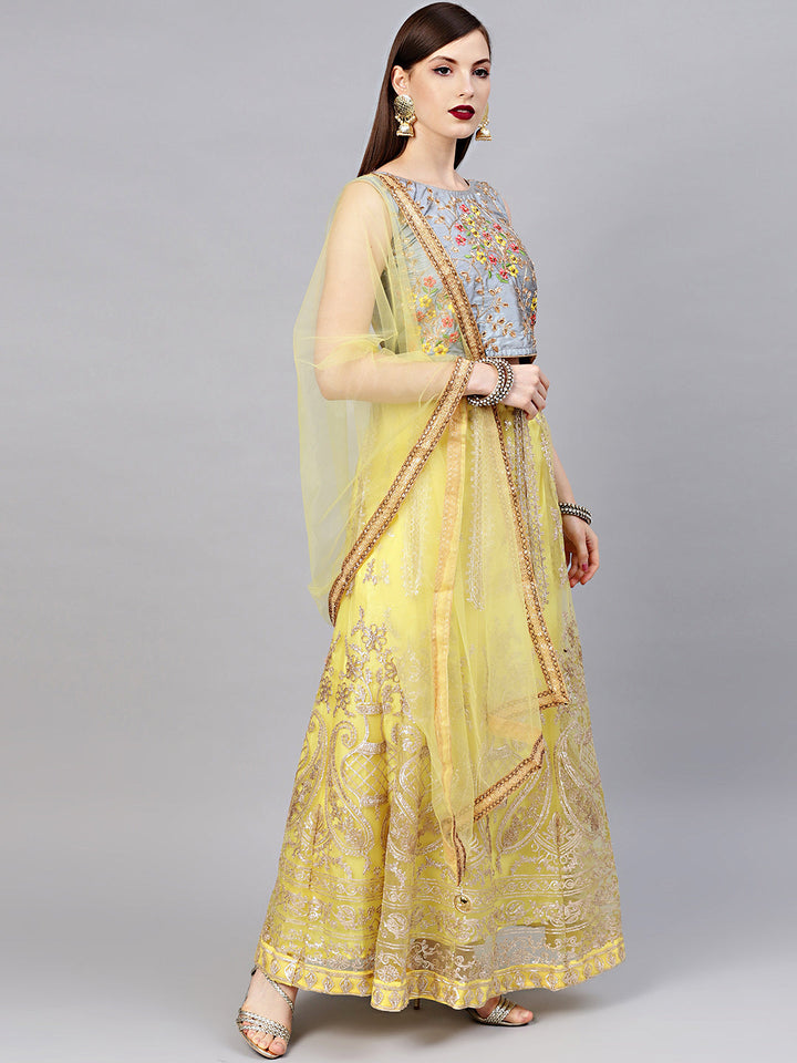 Resham Embroidered Lehenga Choli with Gota Work
