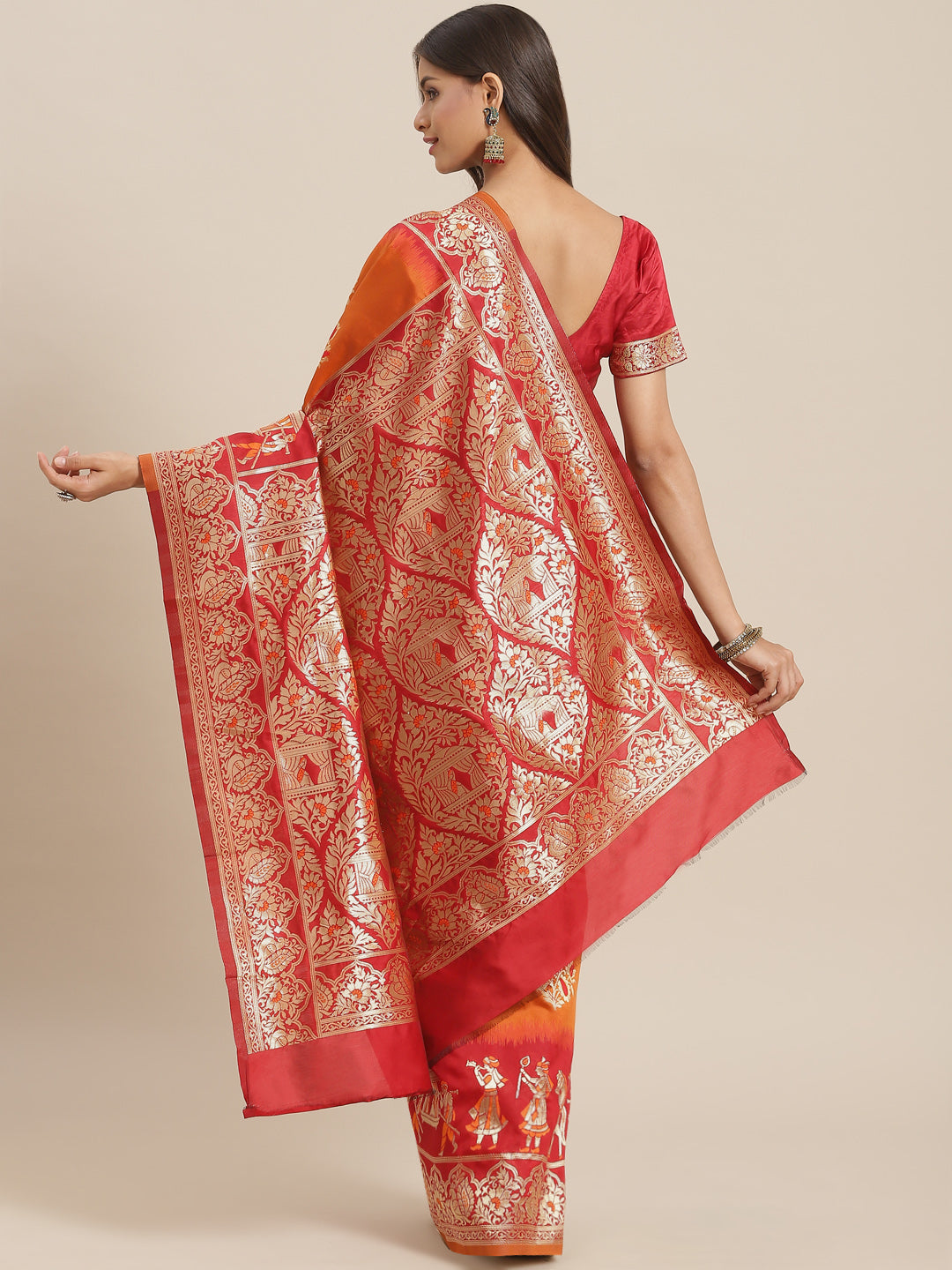 Ombre Resham & Zari weaving Saree with Wedding Procession Doli Motifs