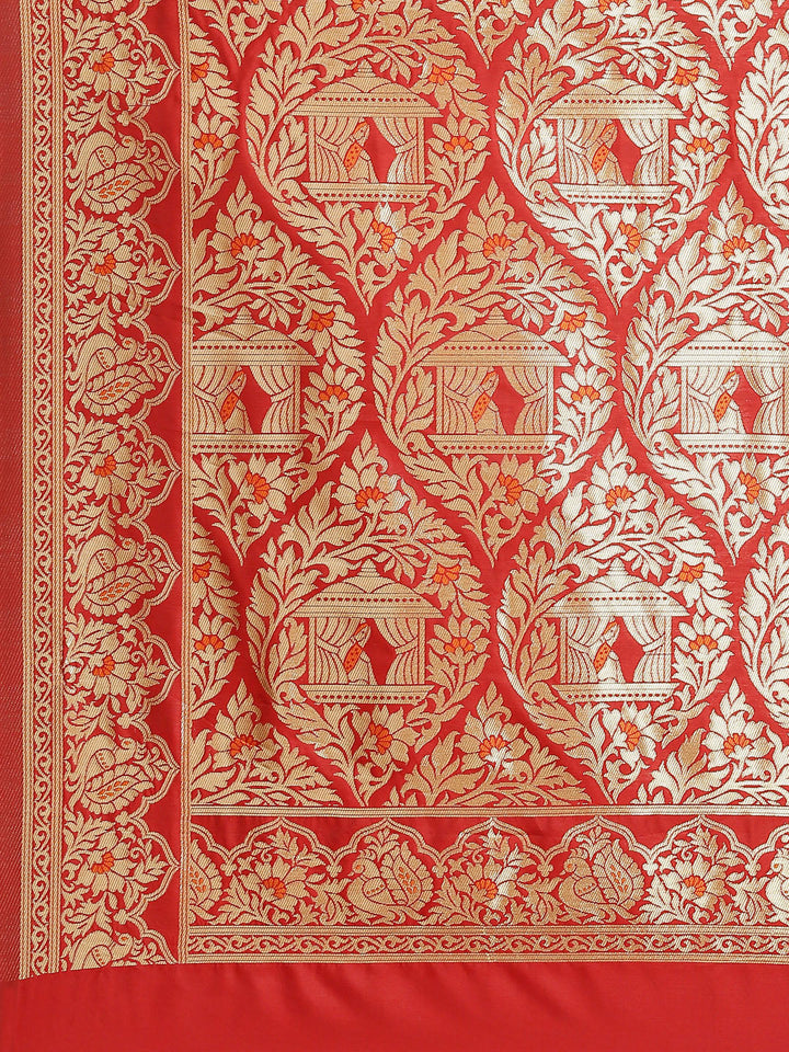 Ombre Resham & Zari weaving Saree with Wedding Procession Doli Motifs