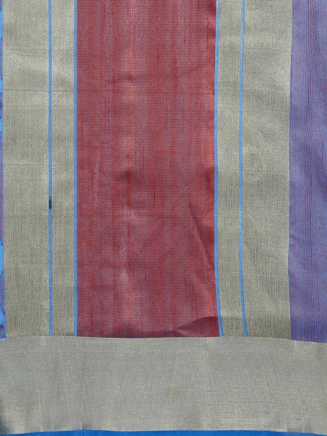 Blue & Multi  Colored Banarasi Silk Woven Party Wear Saree