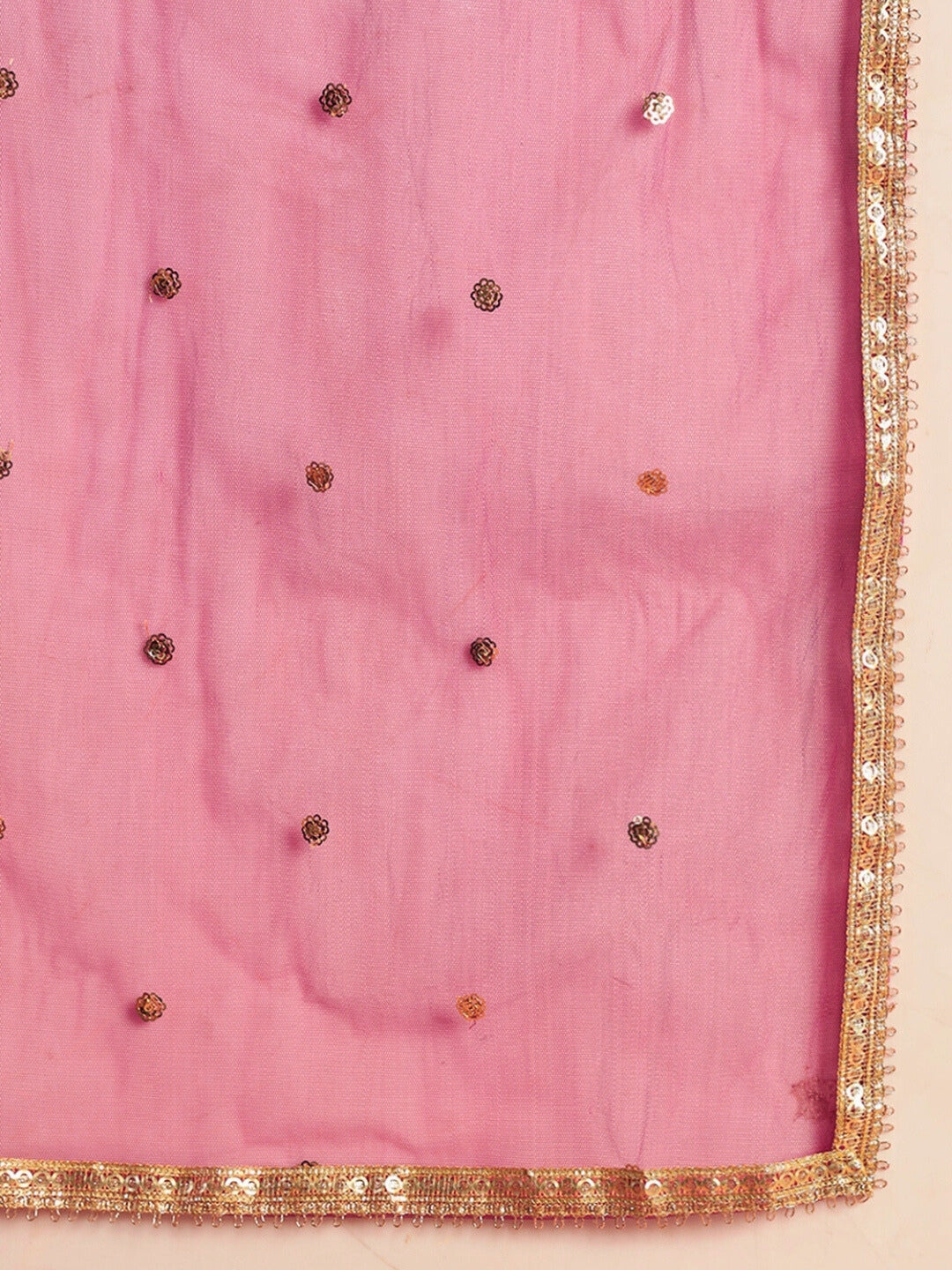 Digital Ombre Floral Print Kurta Set with Tasseled Hemline and Pearl Embellishments