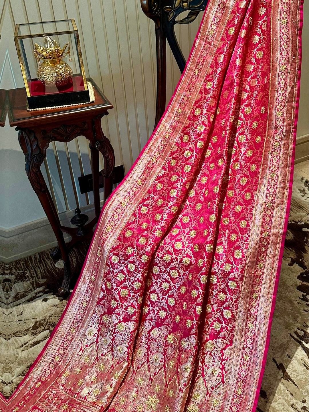 Pink Banarasi Silk Saree