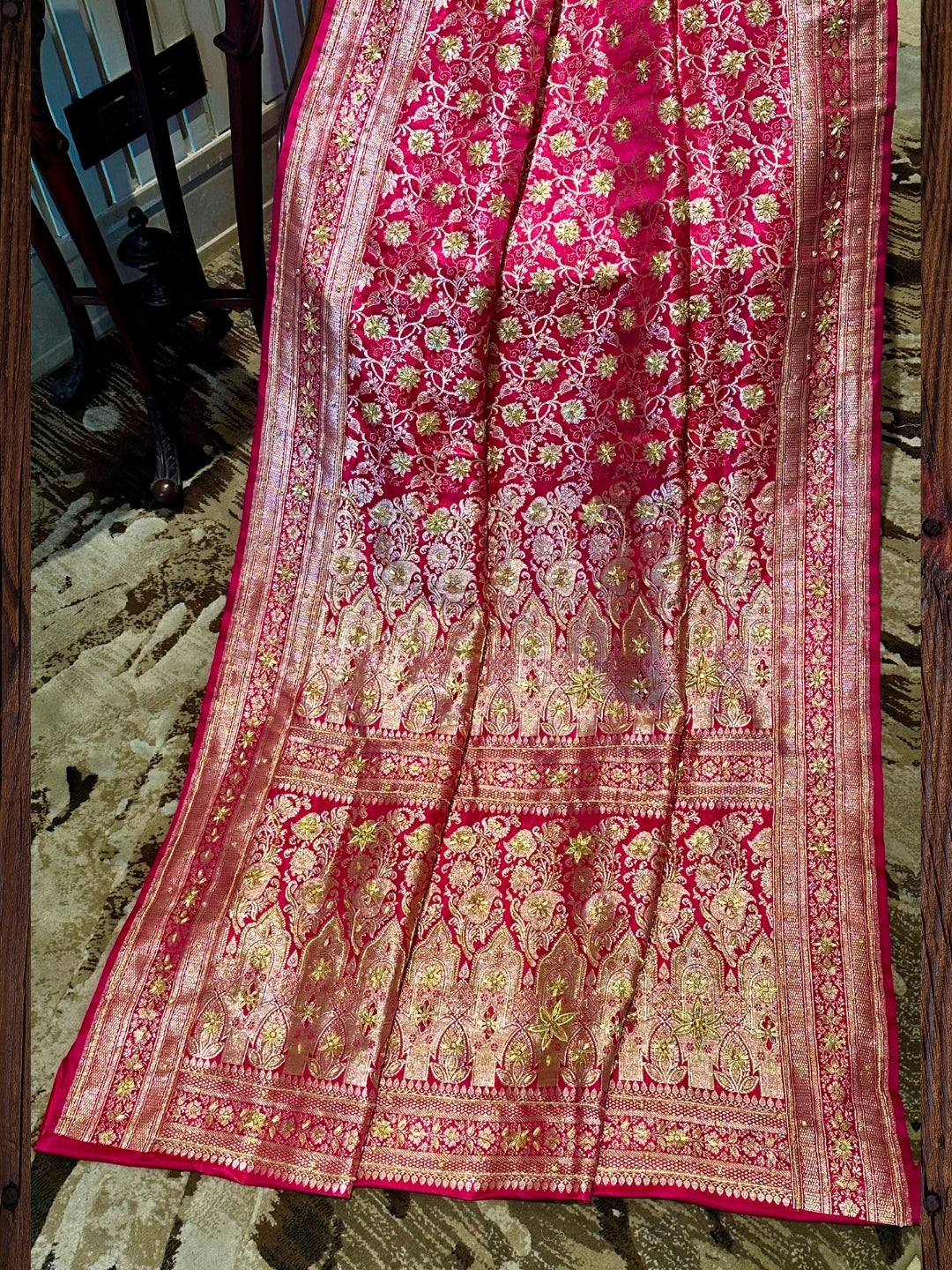 Pink Banarasi Silk Saree