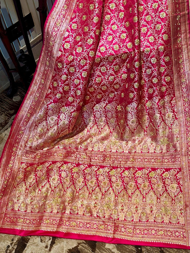 Pink Banarasi Silk Saree