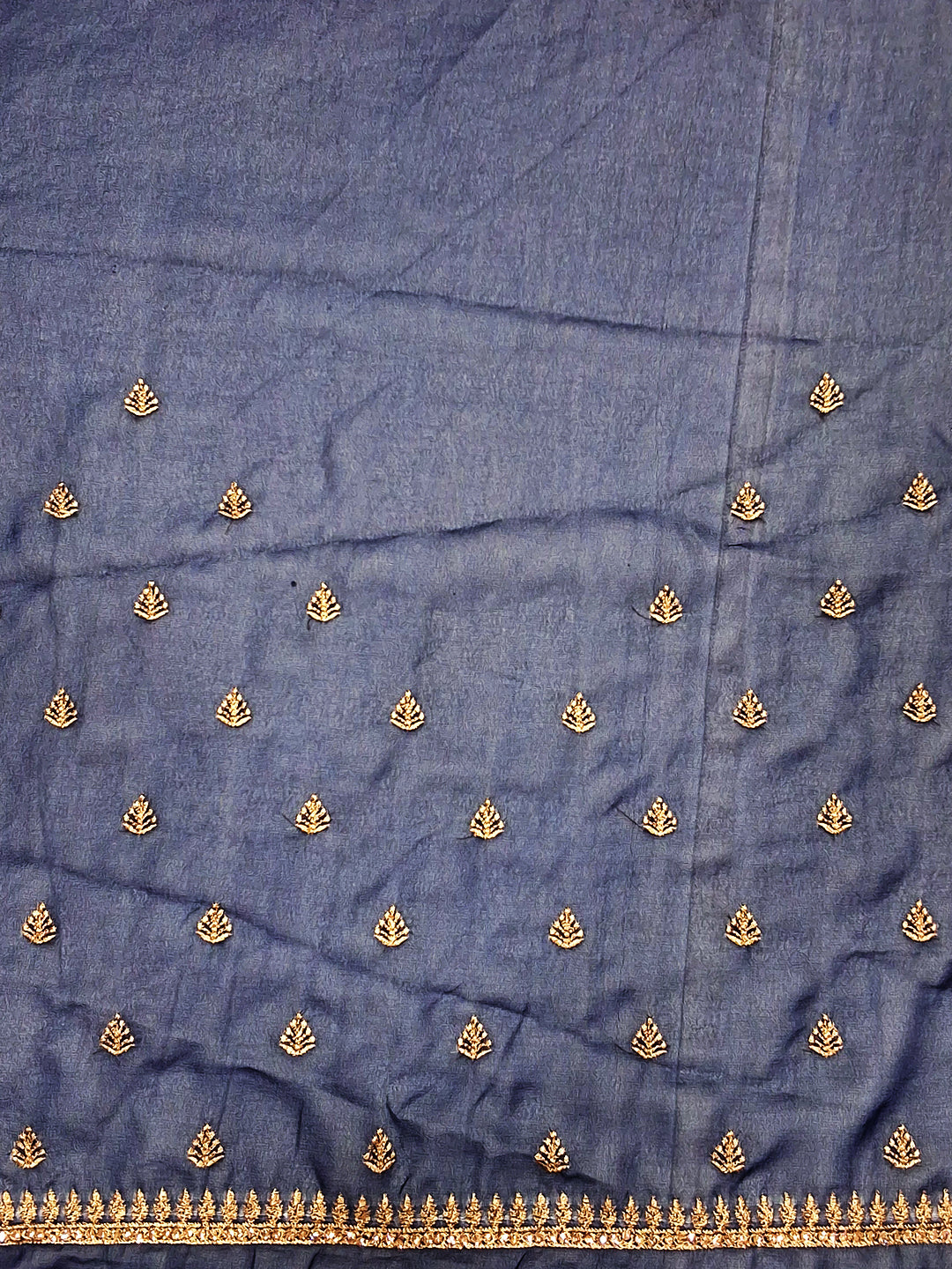 Zari & Stone Embroidered Net Saree with Blouse Piece