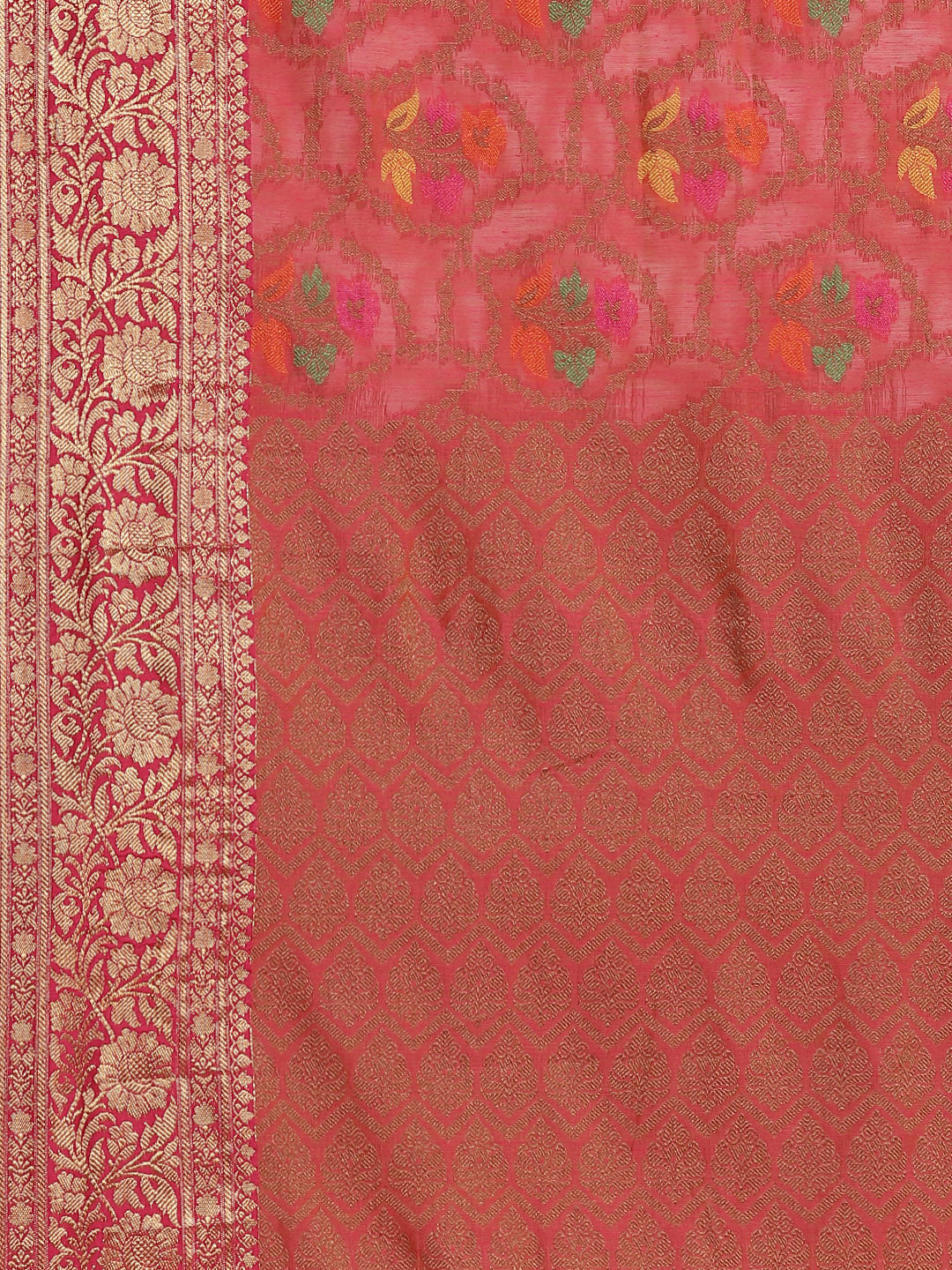 Banarasi Chanderi Meenakari Handloom Saree With Resham & Zari Weaving