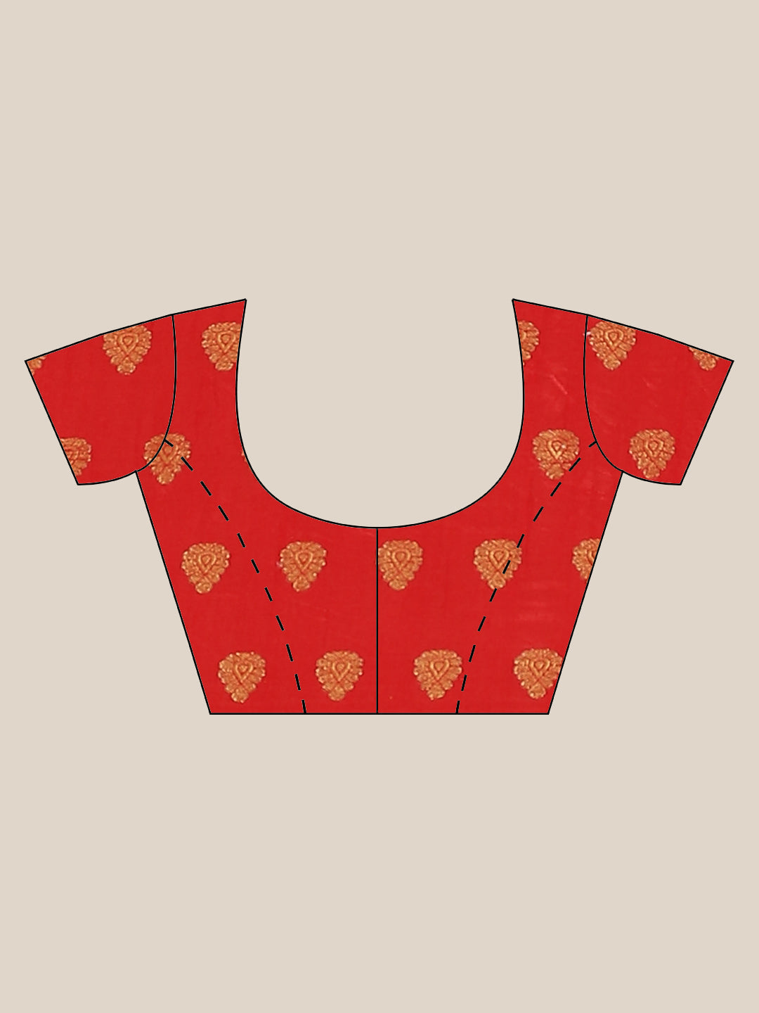 Red & Yellow Ombre Chiffon Saree with Crystals Mirror Embroidery & Benarasi Blouse