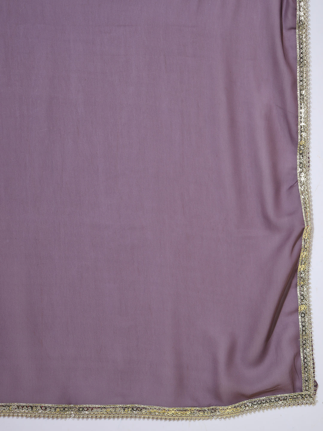Mauve Mirror Embellished Georgette Nyraa Suit with Flared Palazzo