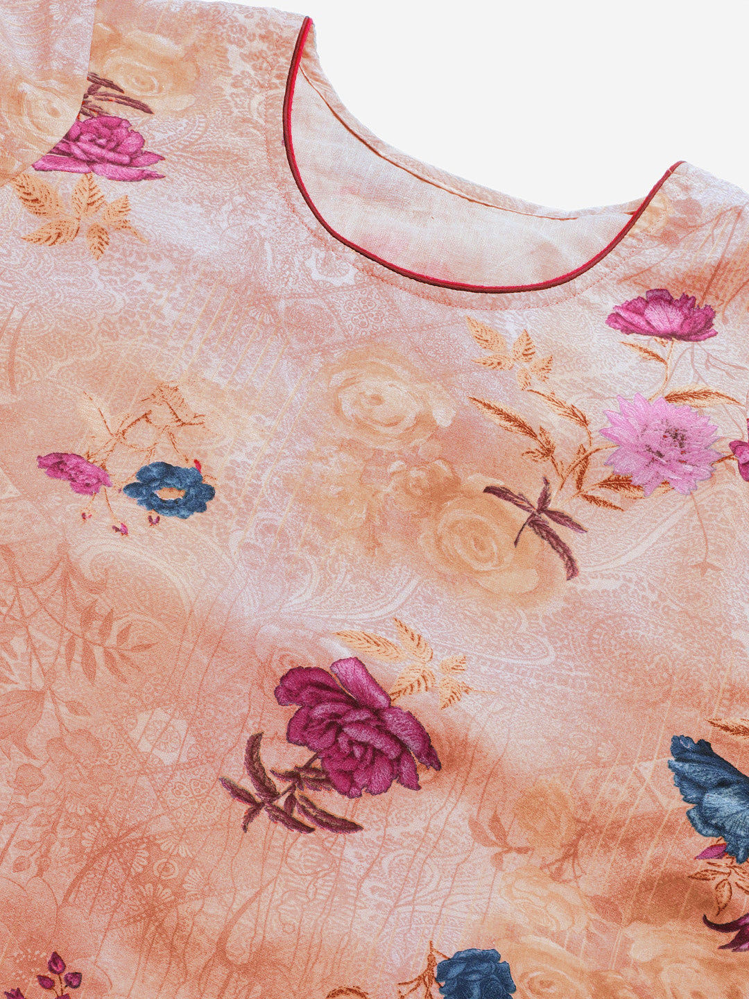 Pastel Digital Floral Print Dress Material with Chiffon Printed Dupatta