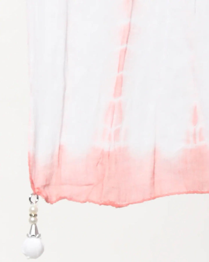 Ikat Inspired Printed Anarkali Set With Chiffon Tie and Dye Dupatta