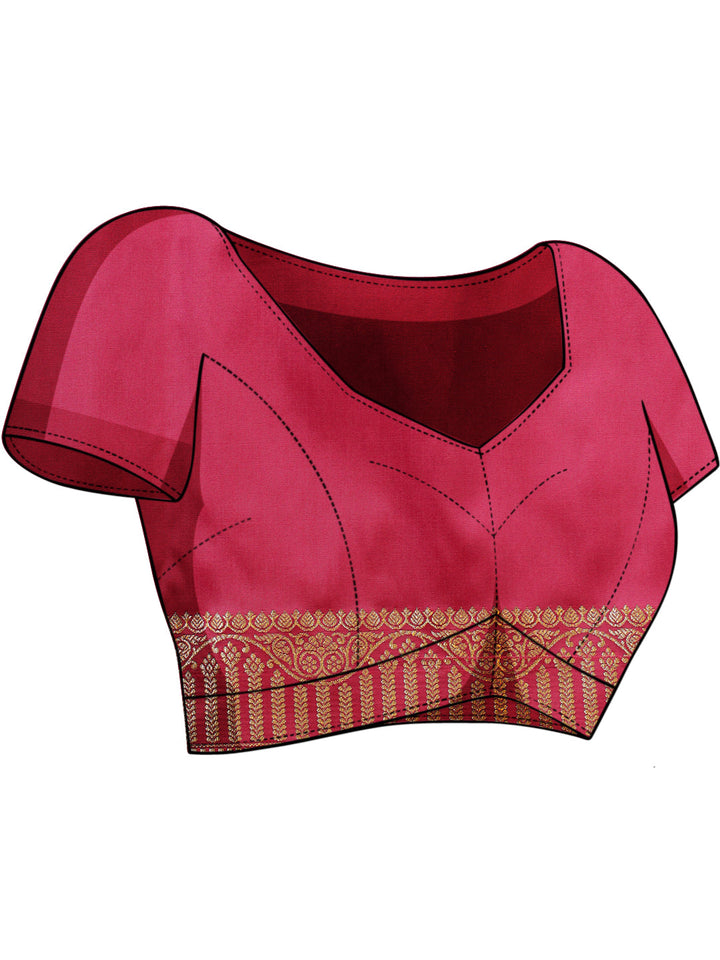 Banarasi Zari Woven Traditional Handloom Silk Saree with Intricate Floral Motifs