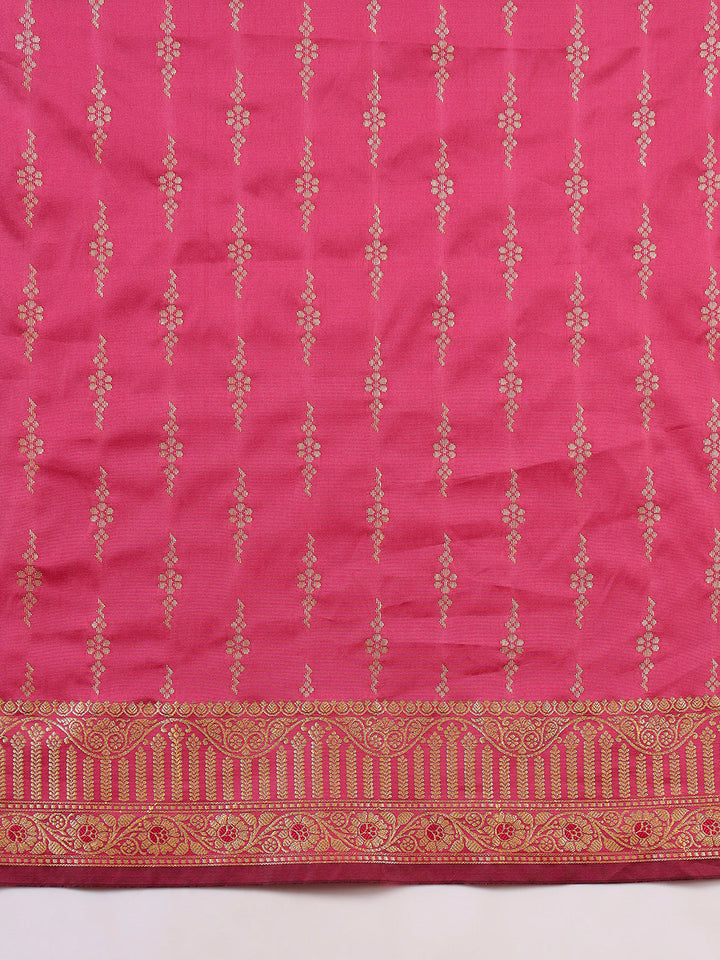 Banarasi Zari Woven Traditional Handloom Silk Saree with Intricate Floral Motifs