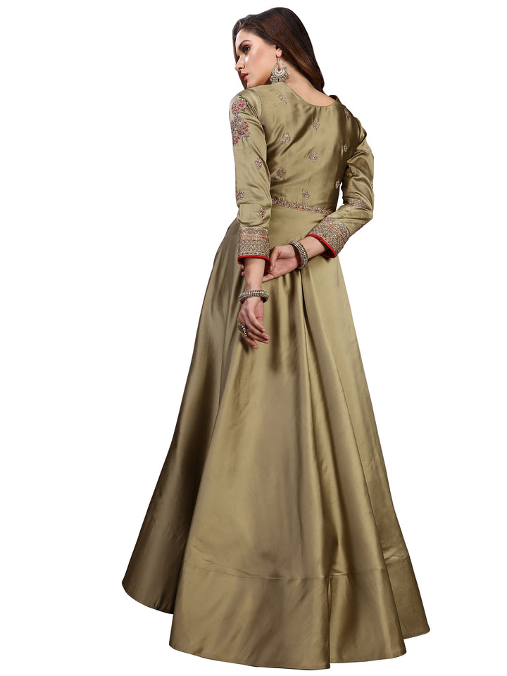 Embellished Gown with Zari Jeweled Pattern neckline