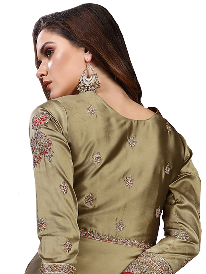 Embellished Gown with Zari Jeweled Pattern neckline