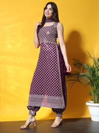 Nyraa Kurta Set with Afghan Harem Pants & Draped dupatta