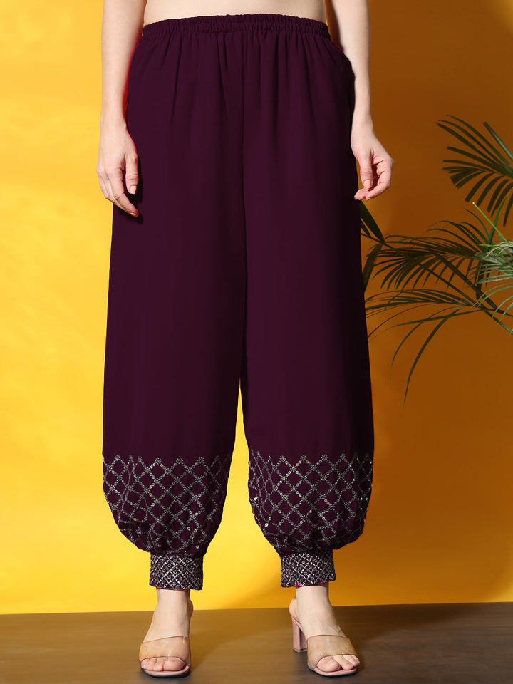 Nyraa Kurta Set with Afghan Harem Pants & Draped dupatta