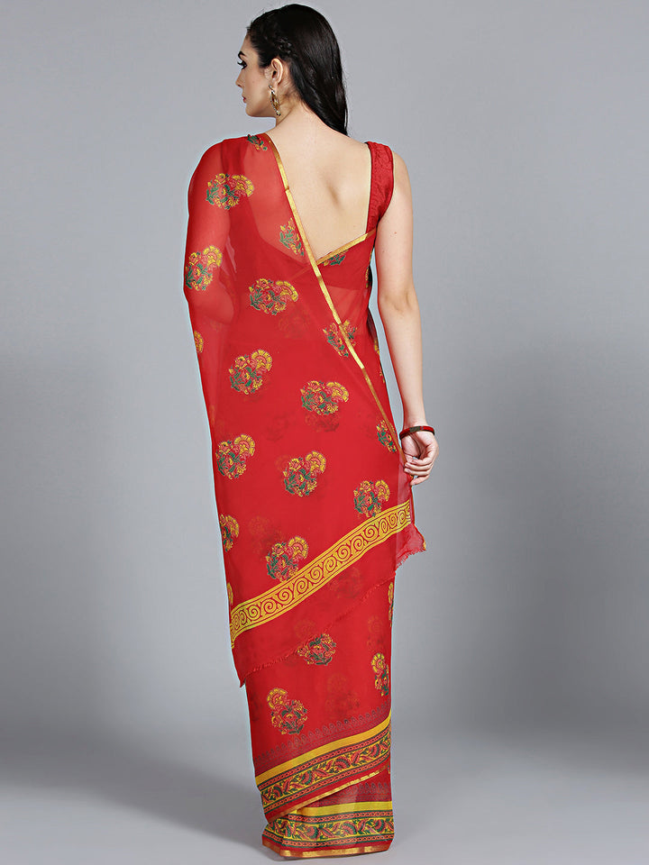 Summer Chiffon Leheriya Saree with Beautiful Floral Pattern