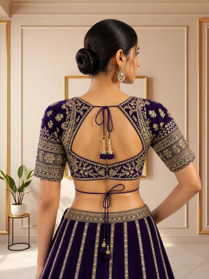 Georgette Lehenga Choli with Heavy Zari & Sequin Paisley Embroidery & Floral Buti Dupatta