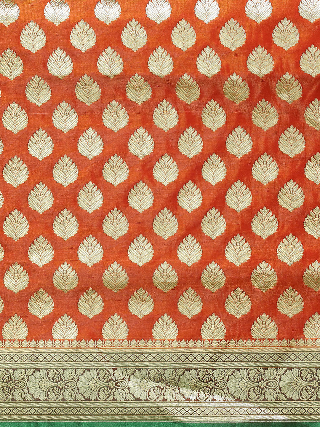 Rust Kanjeevaram Wedding Silk Saree With Traditional Contrast Pallu