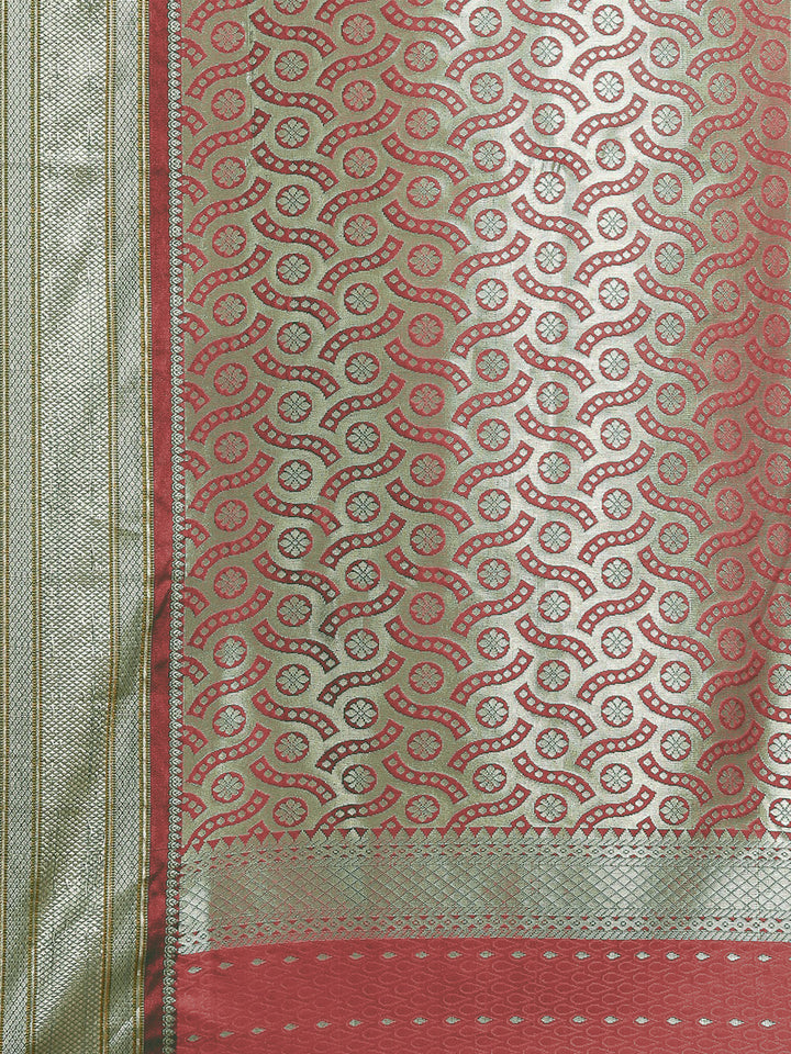 Grey Resham & Zari Jamdani Weaving Banarasi Handloom Silk Saree