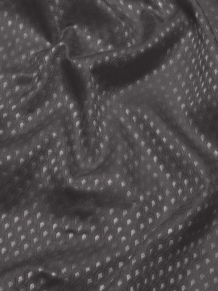 Grey Resham & Zari Jamdani Weaving Banarasi Handloom Silk Saree
