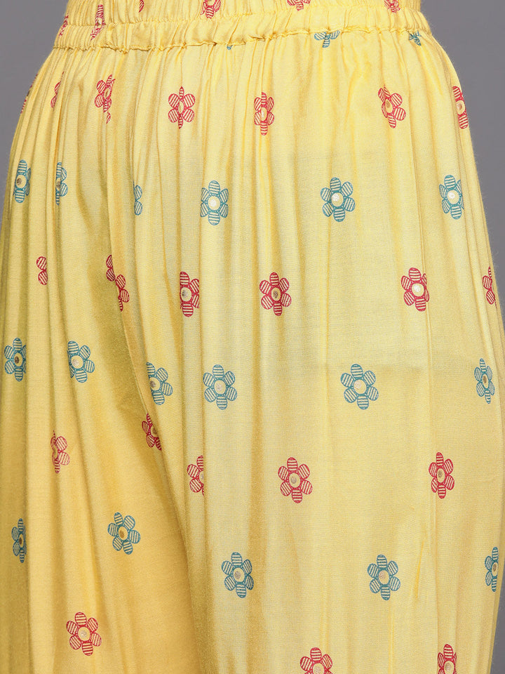 Floral Digital Print Kurta Sharara Set with Crystal Embellishments