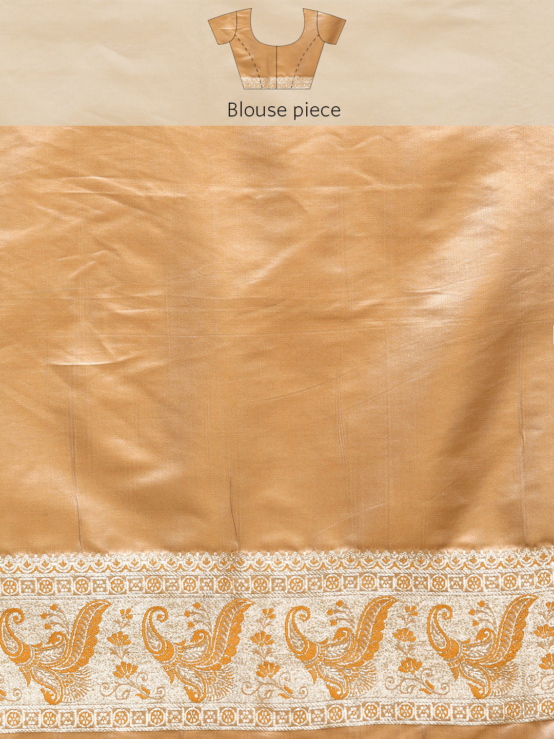 Beige Tassar Resham & Zari Embellish Kanjeewaram Paisley Silk Saree