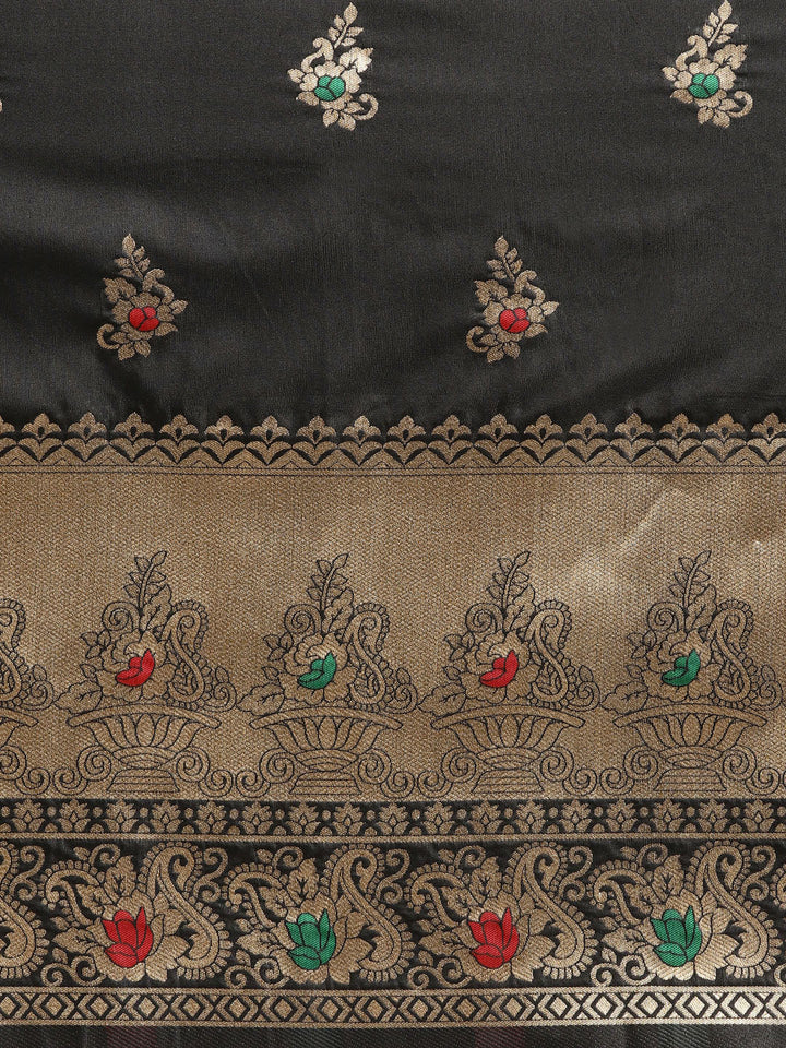 Banarasi Handloom Silk Meenakari Saree with Jhalar