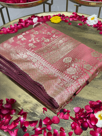 Soft Silk Heavy Zari Woven Floral Jaal Saree