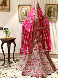 Heavy Zari & Sequin Embroidered Paisley Bridal Lehenga