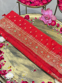 Kattan Banarasi Silk Saree with intricate Aari Sequin Embroidery
