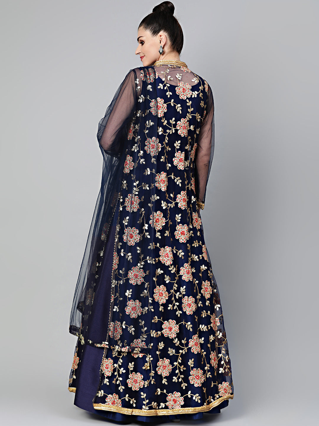 Three Piece Embroidered Jacket style Cocktail gown