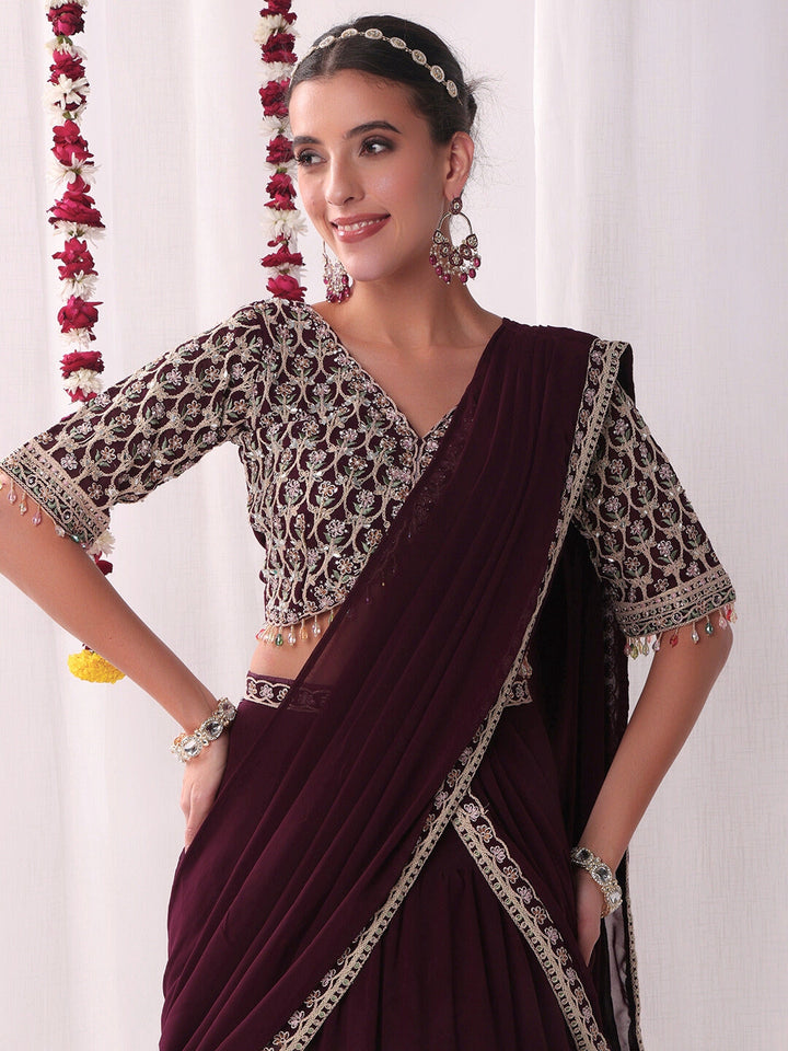 Tiered Georgette Flared Lehenga Set