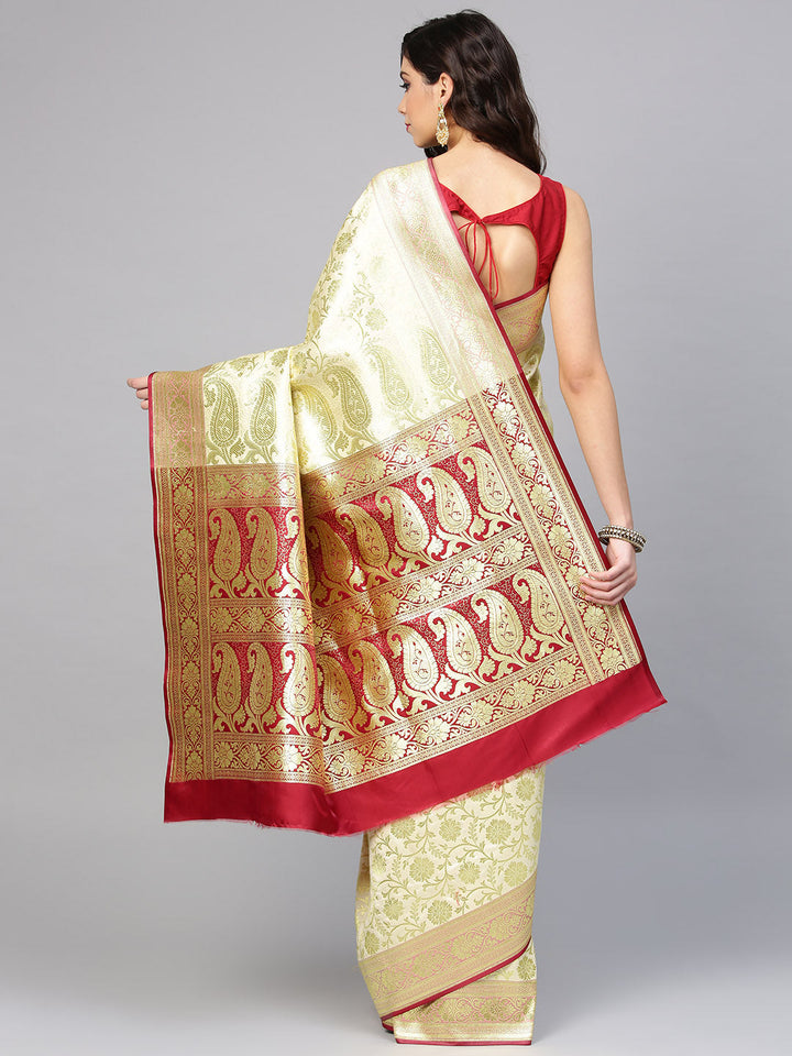 Kanjiwaram Handloom Silk Saree with Intricate Zari Motifs