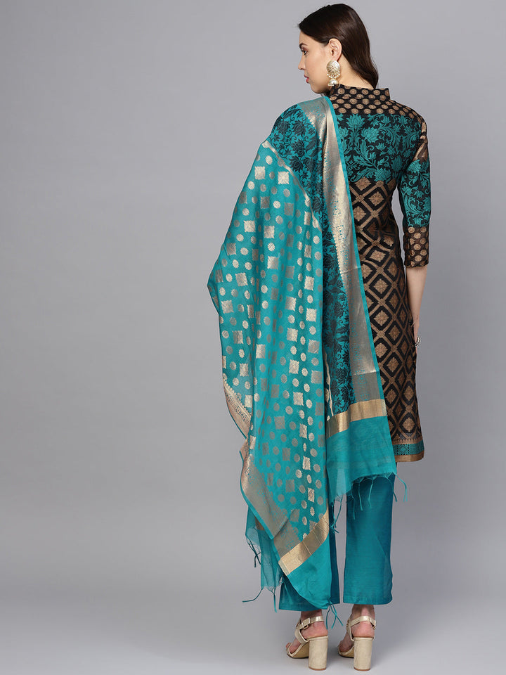 Banarasi Handloom Dress Material with Zari Resham Weaving
