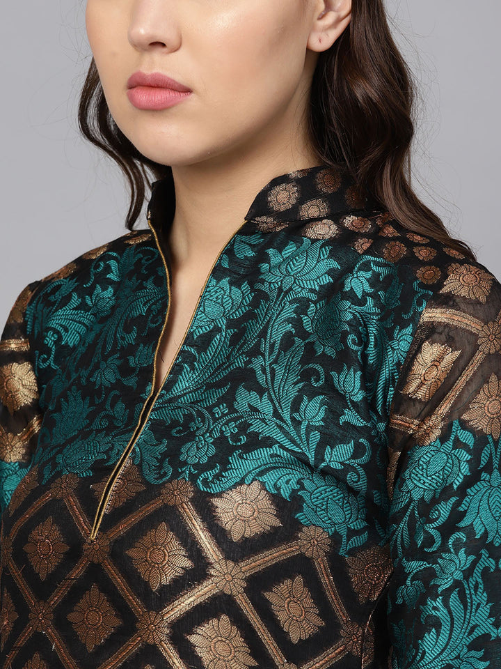 Banarasi Handloom Dress Material with Zari Resham Weaving