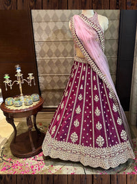 Two-Toned Kalidar Embroidered Majesty Lehenga Set