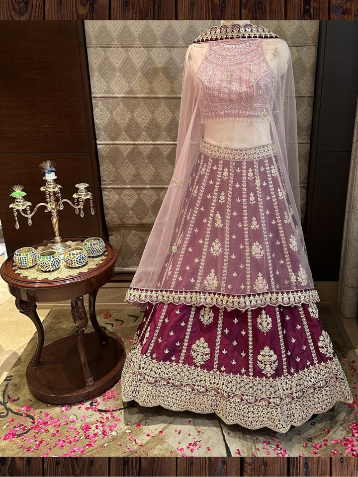 Two-Toned Kalidar Embroidered Majesty Lehenga Set
