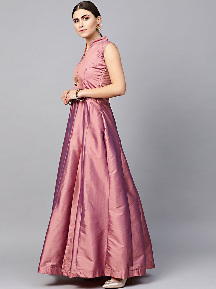 Silk Anarkali Kurta Gown with Banarasi Dupatta